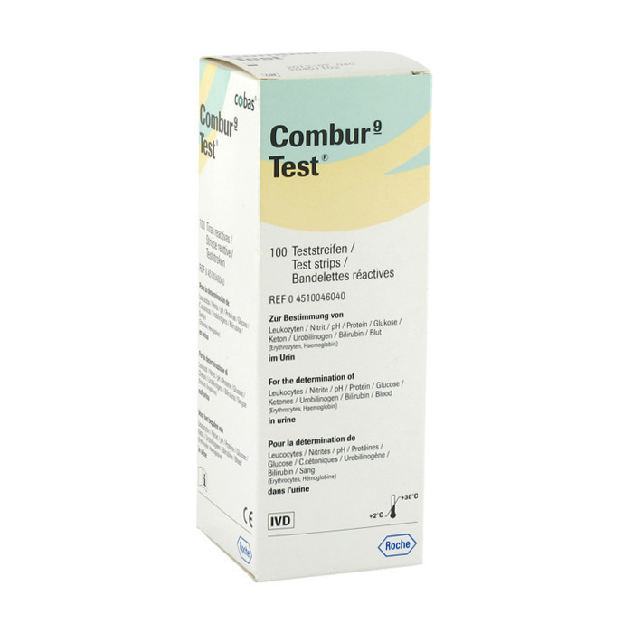 Urinteststreifen Combur® 9 Test, 100 Stück Produktbild Urinteststreifen Combur® 9 Test, 100 Stück