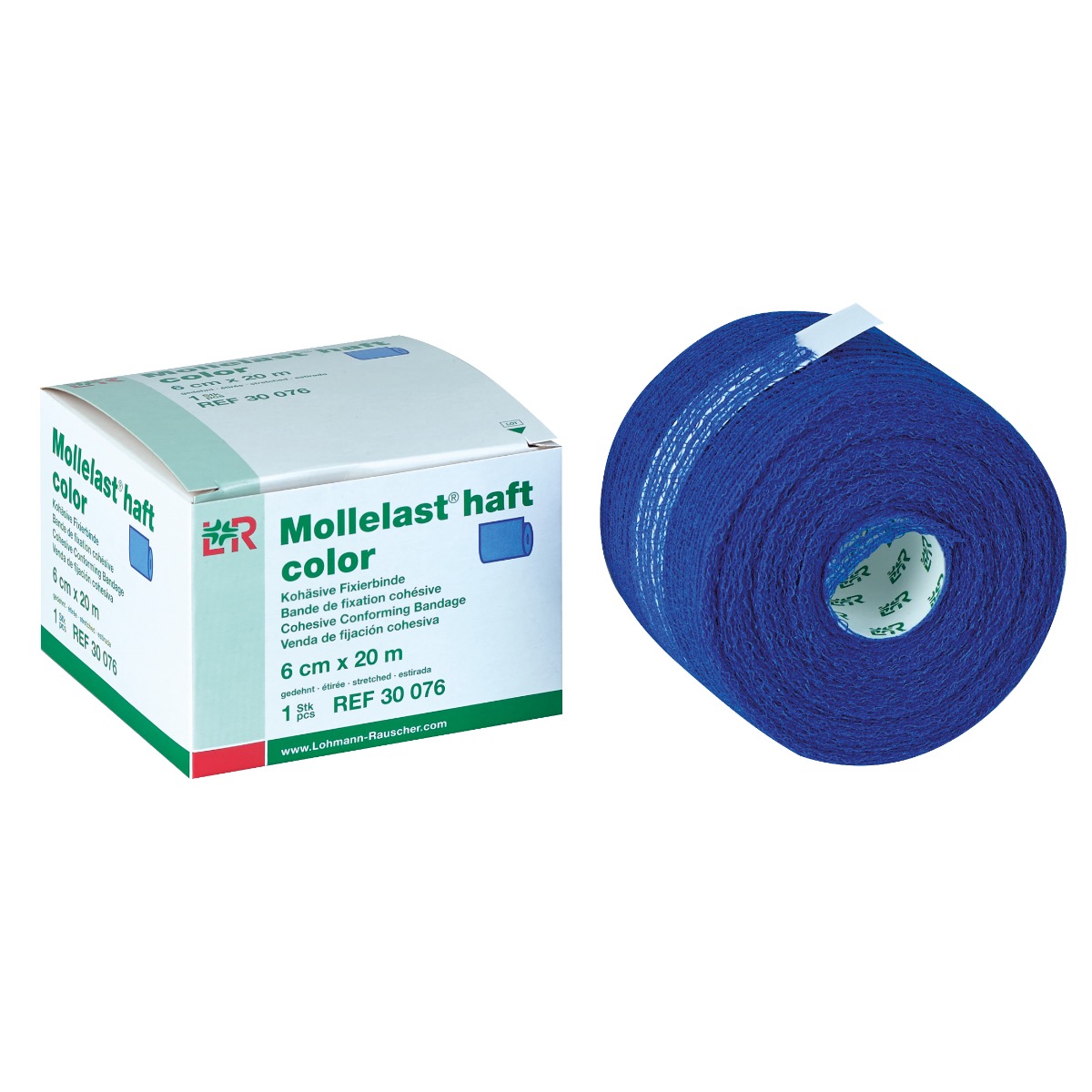 Mollelast® haft color latexfreie Fixierbinde, blau Produktbild Mollelast® haft color latexfreie Fixierbinde, blau